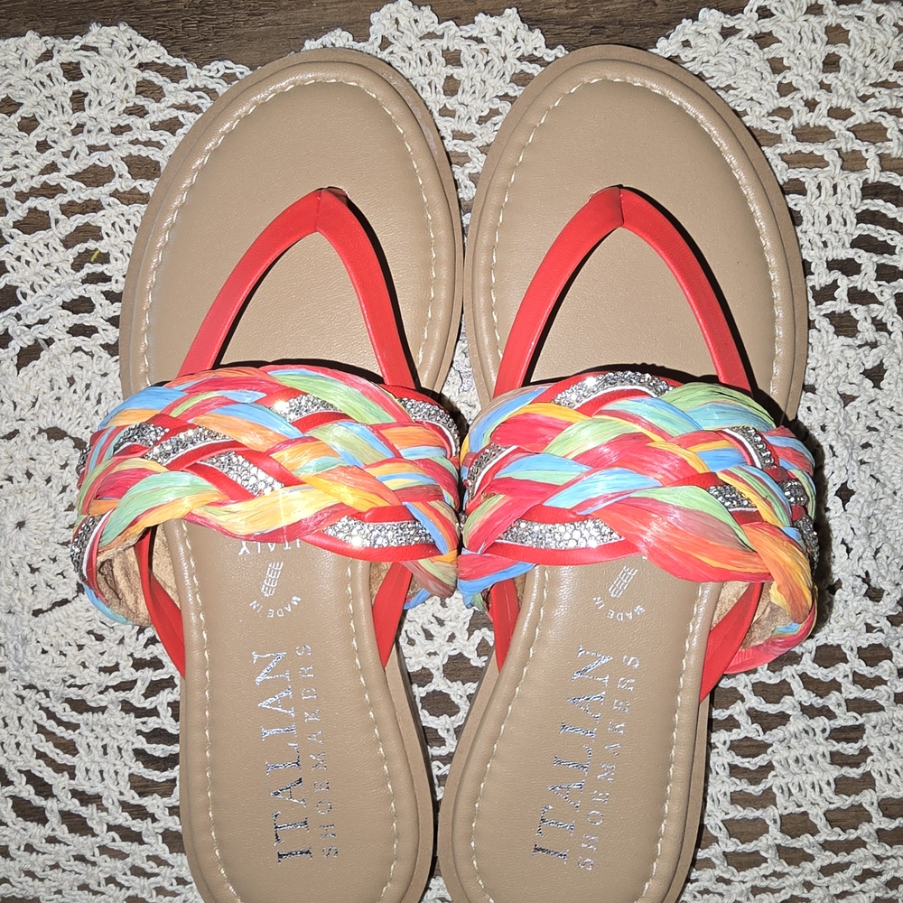 Italian Shoemaker's Multicolor Sparkle Flip Flop - Picture 4 of 6
